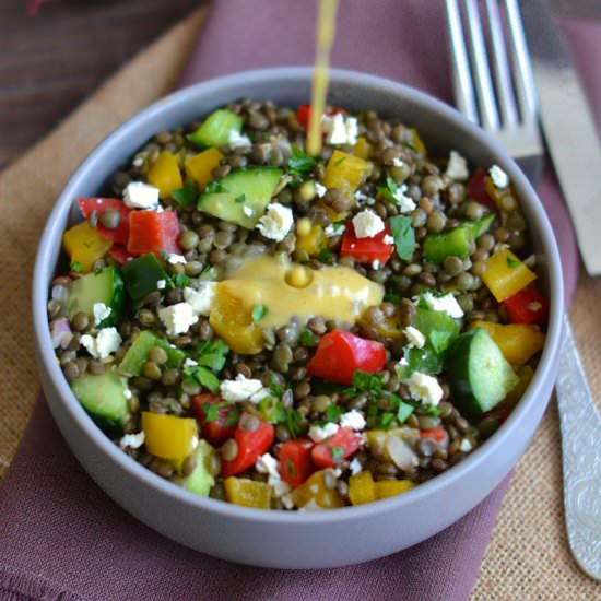 Easy Lentil Bell Pepper Salad