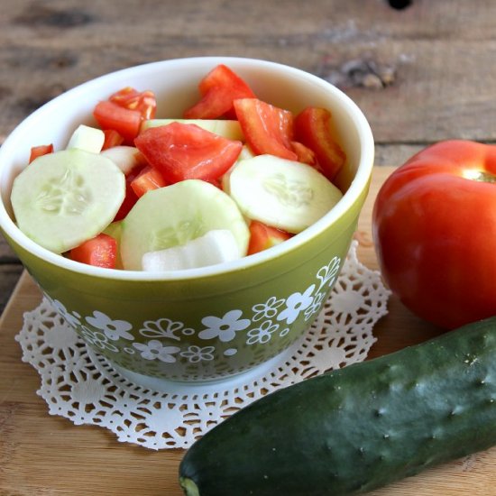 Cucumber Tomato and Onion Salad