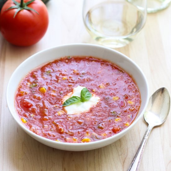 Sweet Corn & Basil Gazpacho