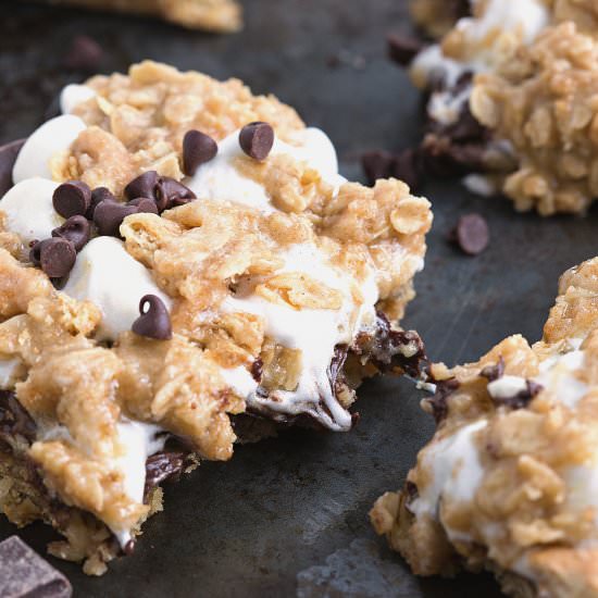 Oatmeal Cookie Gooey S’mores Bars