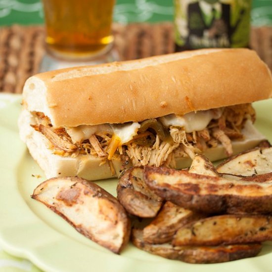 Slow Cooker Chicken Cheesesteaks