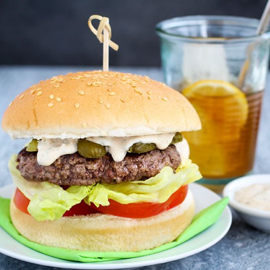 Beef Burger with Tuna Aioli