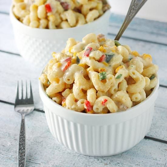 Smoky vegetable mac and cheese