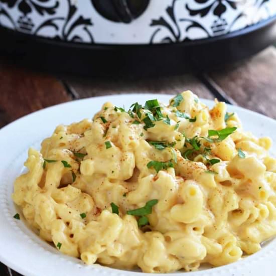 Three Cheese Crock Pot Mac N Cheese