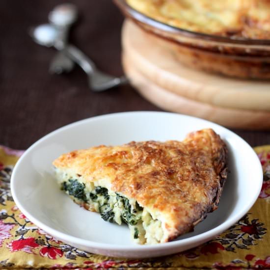 Garlicky Spinach Impossible Pie