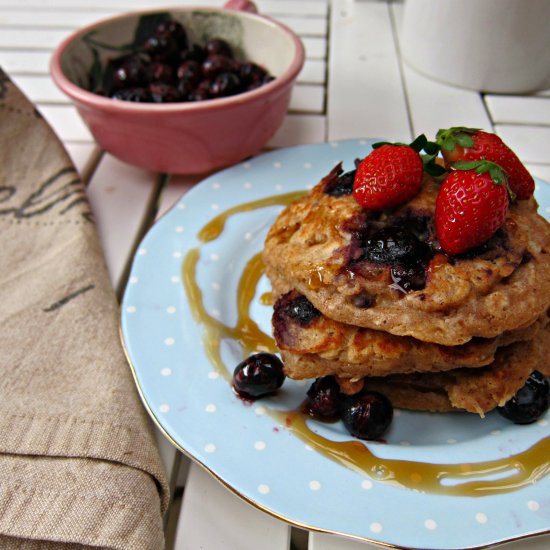 Spiced Coconut & Blueberry Pancakes