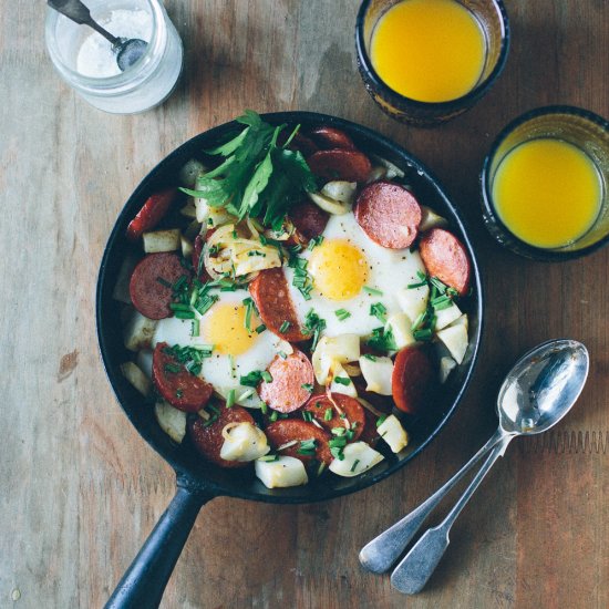 Baked Breakfast with Eggs & Chorizo