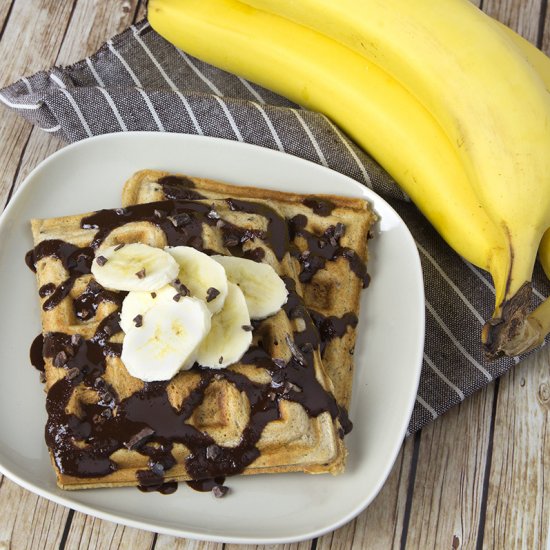 Sourdough Banana Choc Nib Waffles