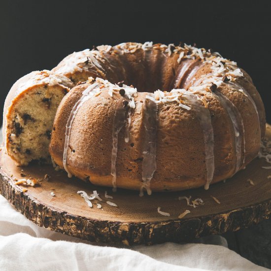 Coconut Chocolate Chip Bundt Cake