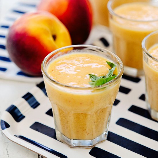 Peach Mango Smoothie with Basil