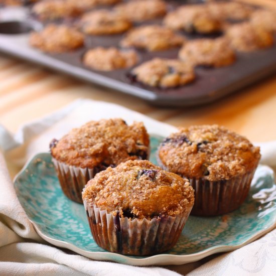 Blueberry Banana Muffins (Vegan)