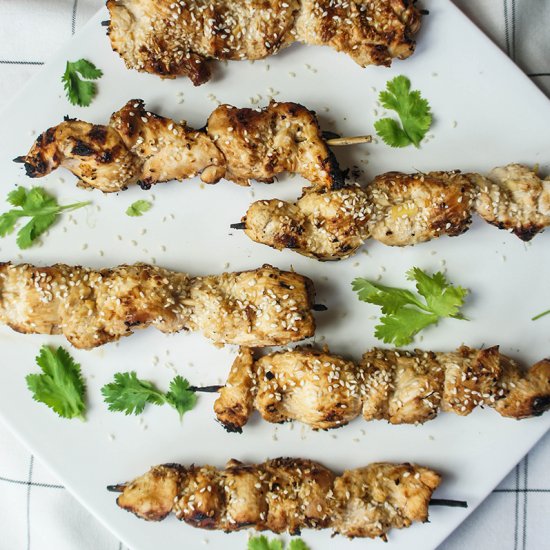 Sesame Ginger Chicken Skewers