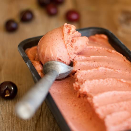 Cherry Nectarine Mint Sorbet