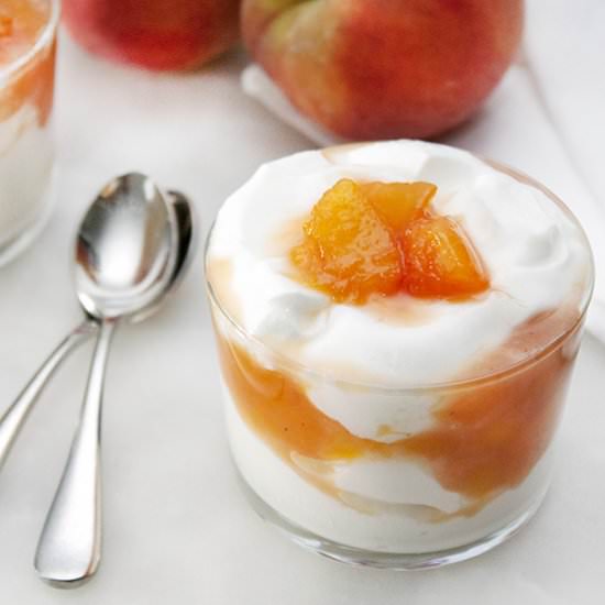 Homemade Greek Yogurt with Peaches