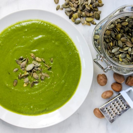 Spinach Tahini Chickpea Soup