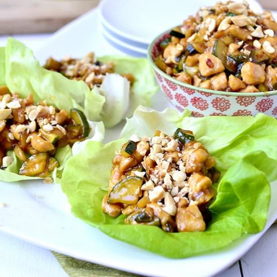 Kung Pao Chicken Lettuce Wraps