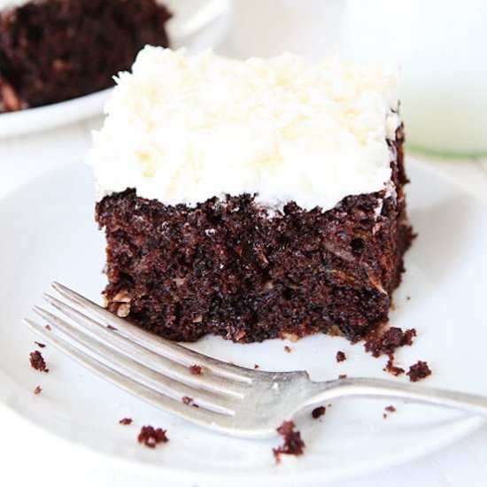 Chocolate Zucchini Coconut Cake