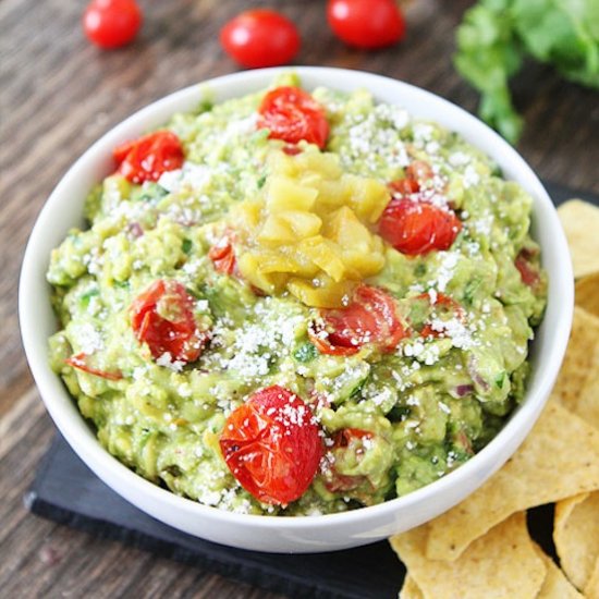 Green Chile and Tomato Guacamole