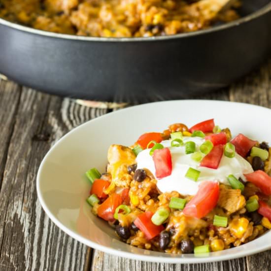 One Pot Chicken Enchilada Bowls