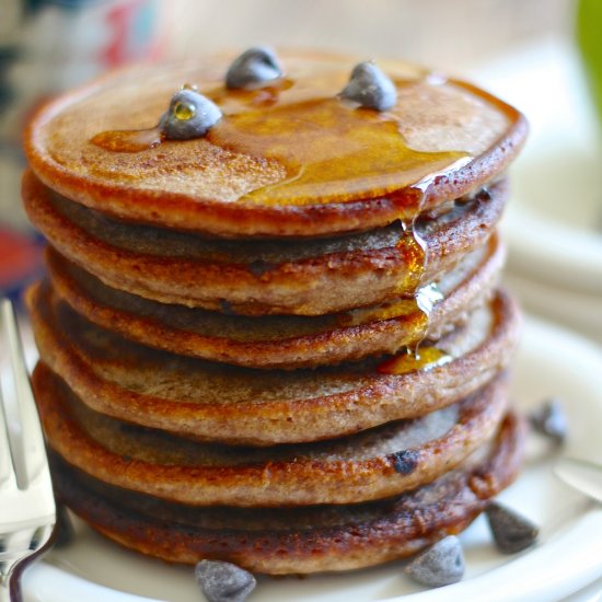 Teff Flour Chocolate Chip Pancakes