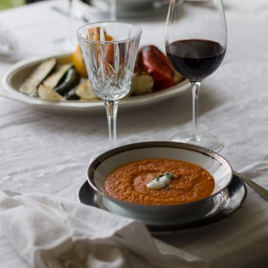 Summer Tomato Soup and Syrah