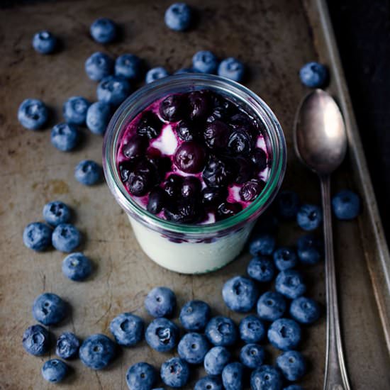 Goat Cheese Mousse with Blueberries