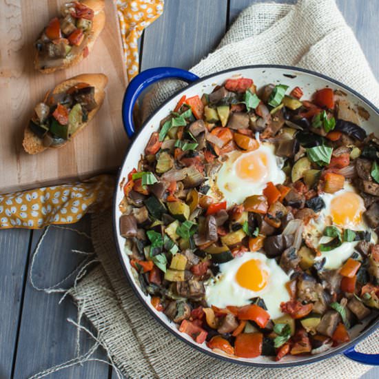 Ratatouille with Poached Eggs