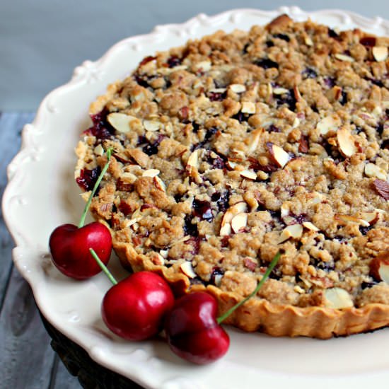 Cherry Almond Crumble Tart