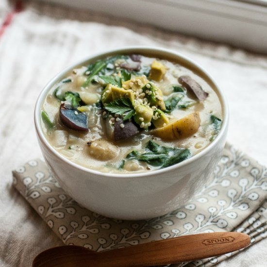 CREAMY POTATO & SPINACH CHOWDER