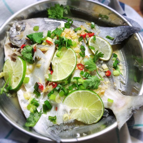 Thai-style Steamed Pomfret