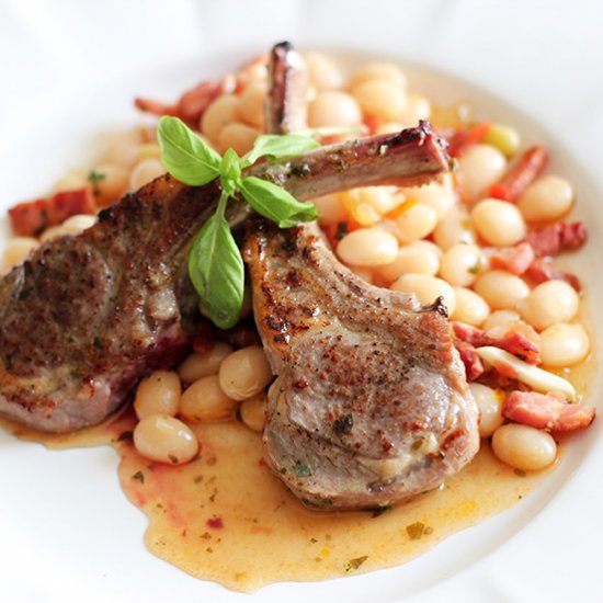 Coco de Paimpol with Lamb Chops