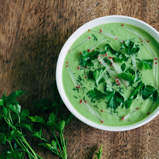 Spinach, Cucumber and Avocado Soup