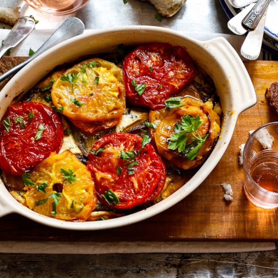 Eggplant and Tomato Gratin