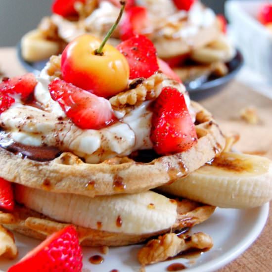 Breakfast Waffle Sundaes