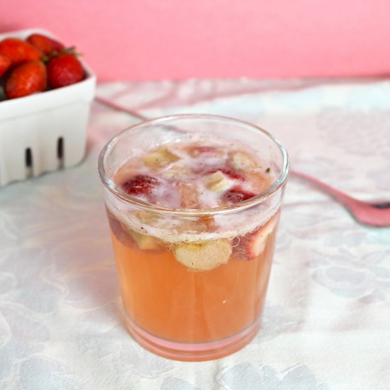 Roasted Rhubarb Strawberry Sangria