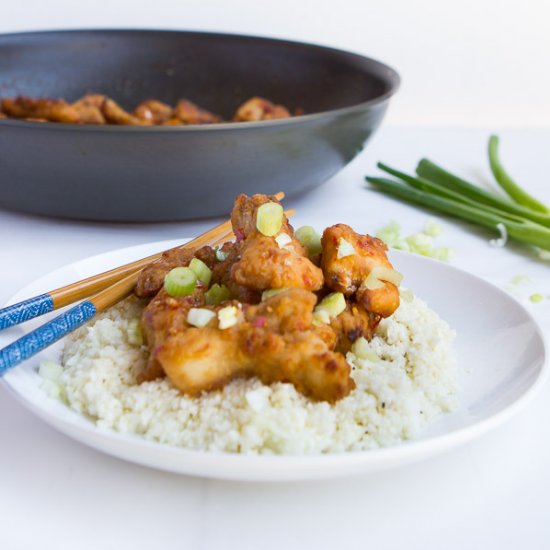 Baked General Tso Chicken with Rice