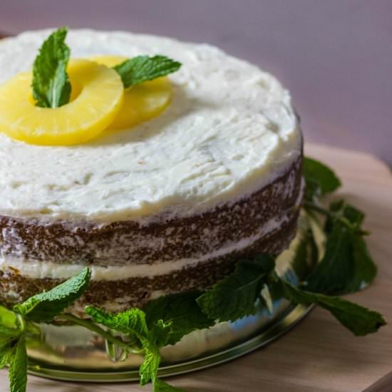 Mint Pineapple Cake with Mascarpone