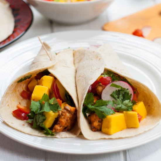 Chicken Tacos with Mango Salsa