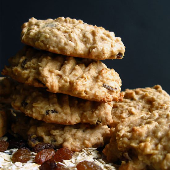 Healthier Oatmeal Raisin Cookies