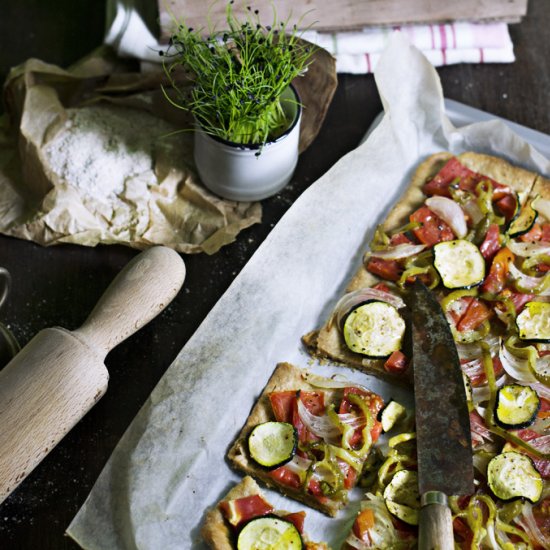 Veggie ‘Coca’ with ‘Xeixa’ Flour