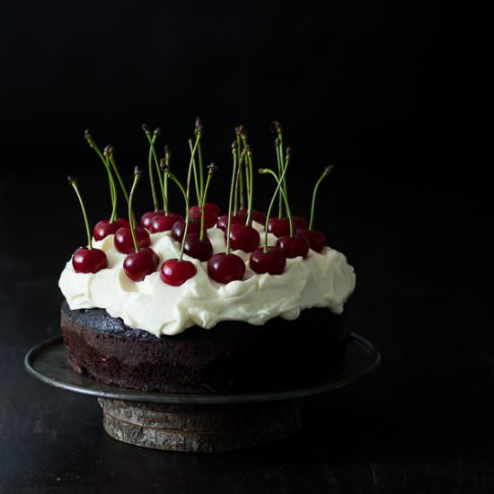 Chocolate Cherry Guinness Cake