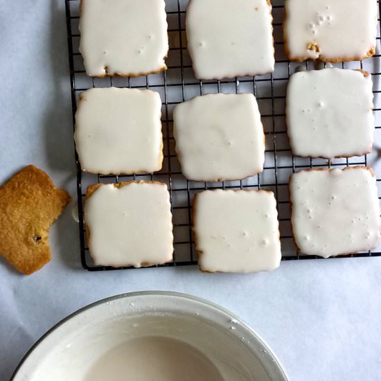 Walnut Shortbread and Bourbon Glaze