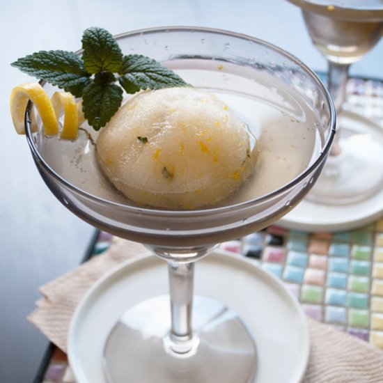 Lemon Sorbet Prosecco Cocktail