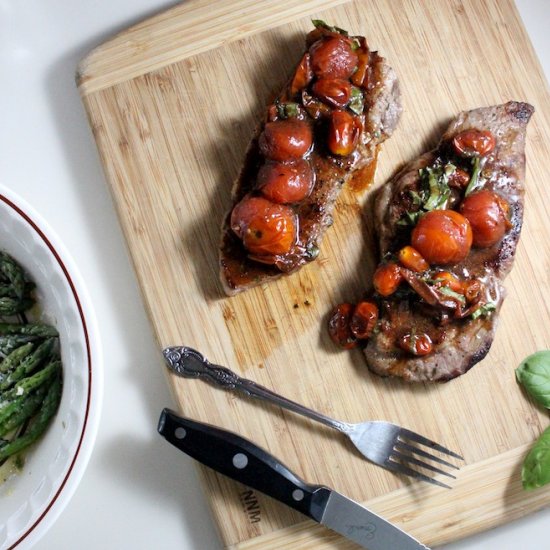 Steak with Balsamic Cherry Tomatoes