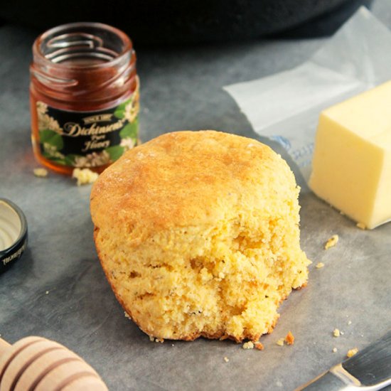 Skillet Herbed Cornbread Biscuits