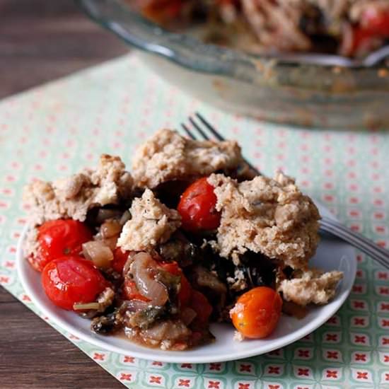 Tomato Blue Cheese Cobbler