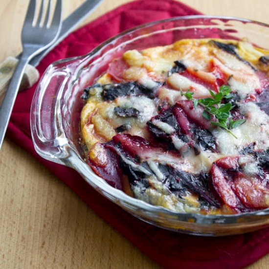 Beet and Beet Green Gratin