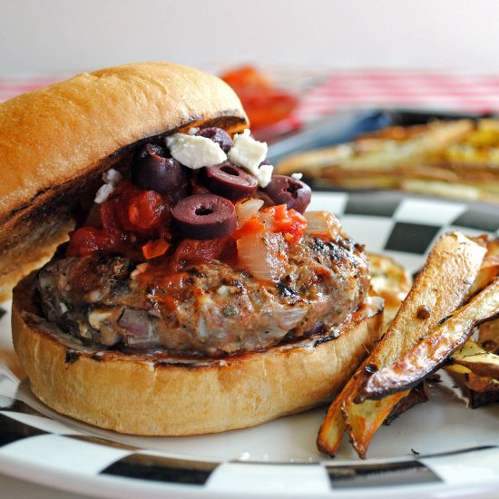 Turkey Burger with Oven Fries