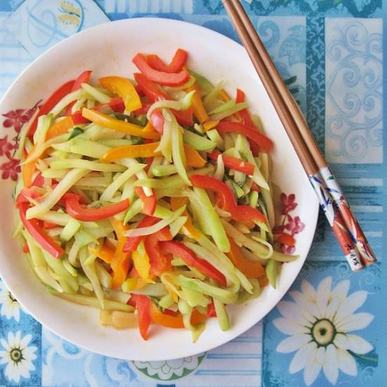 Chayote Bell Peppers Stir-Fry