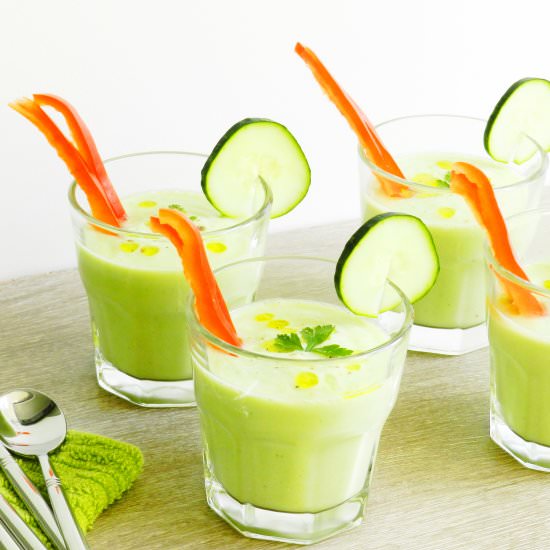 Cucumber avocado gazpacho